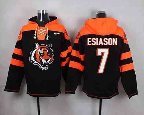 Nike Bengals 7 Boomer Esiason Black Hooded Jersey