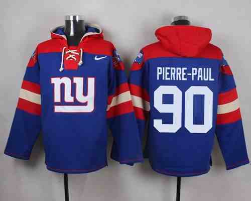 Nike Giants 90 Jason Pierre Paul Blue Hooded Jersey