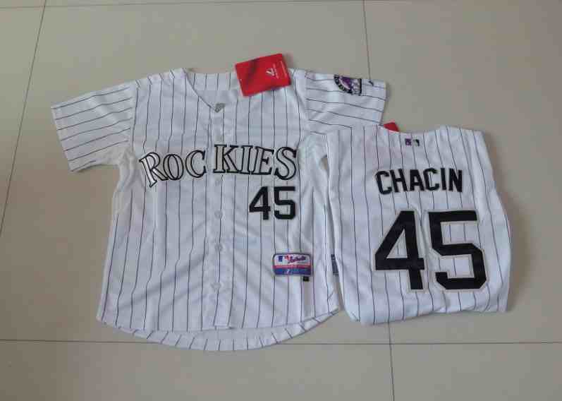 Rockies 45 Chacin White Youth Jersey