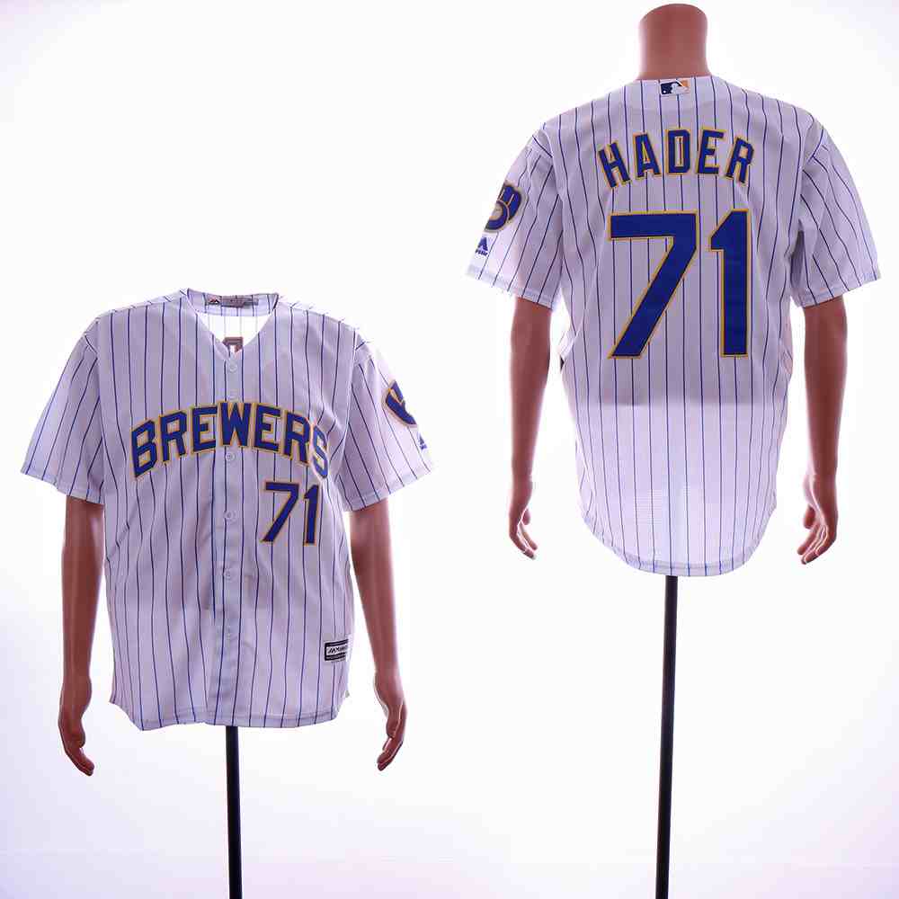 Brewers 71 Josh Hader White Cool Base Jersey