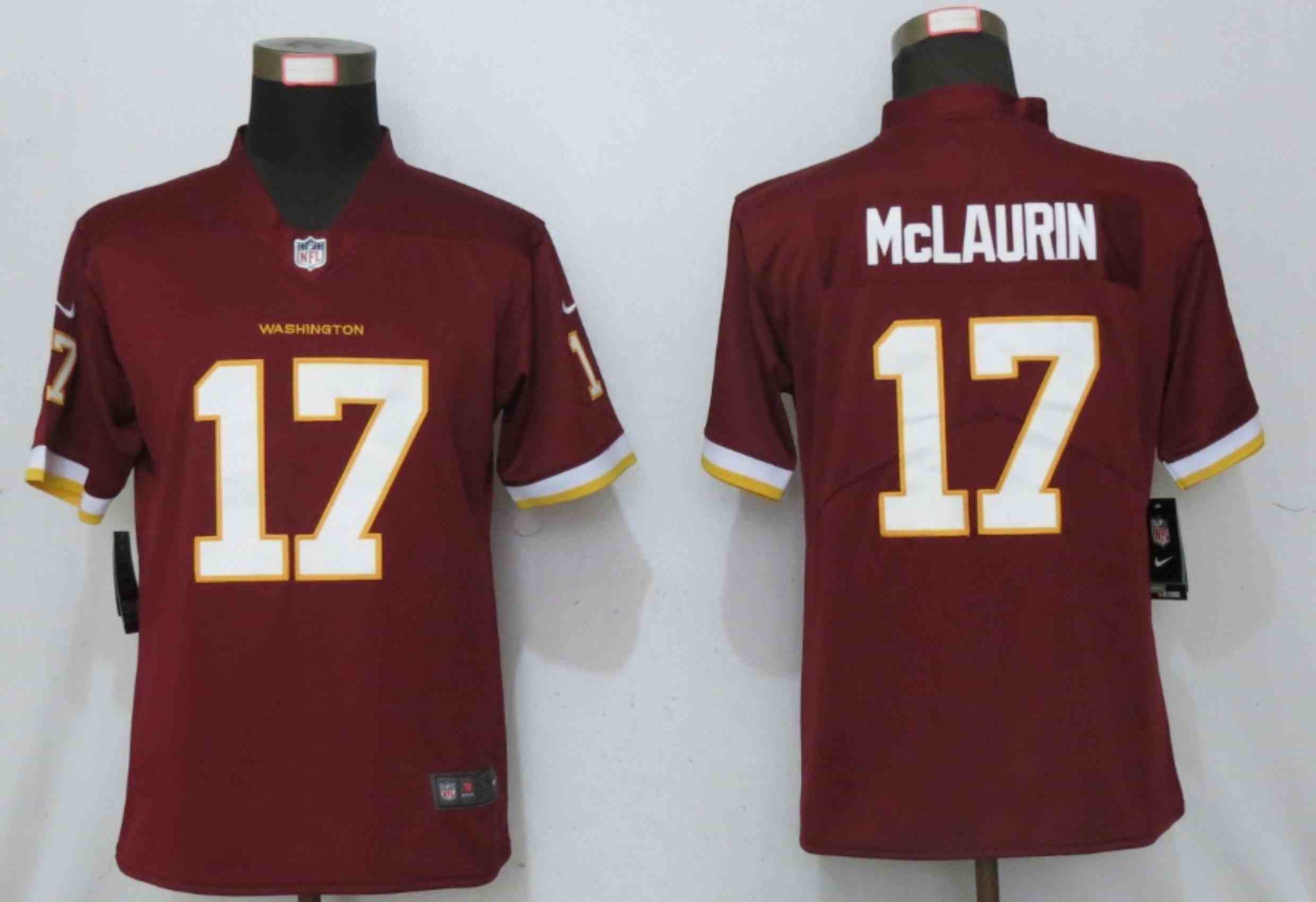 Women New Nike New Washington Red Skins 17 Mclaurin  Red 2020 Vapor Untouchable Elite Play