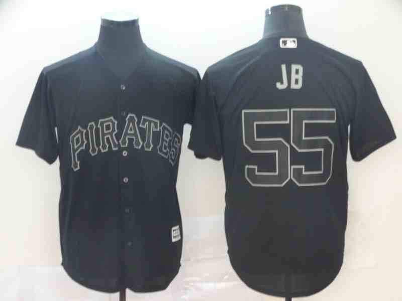 Pirates 55 Josh Bell  JB  Black 2019 Players' Weekend Player Jersey