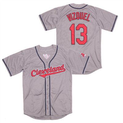 Indians 13 Omar Vizquel Gray Turn Back The Clock Jersey