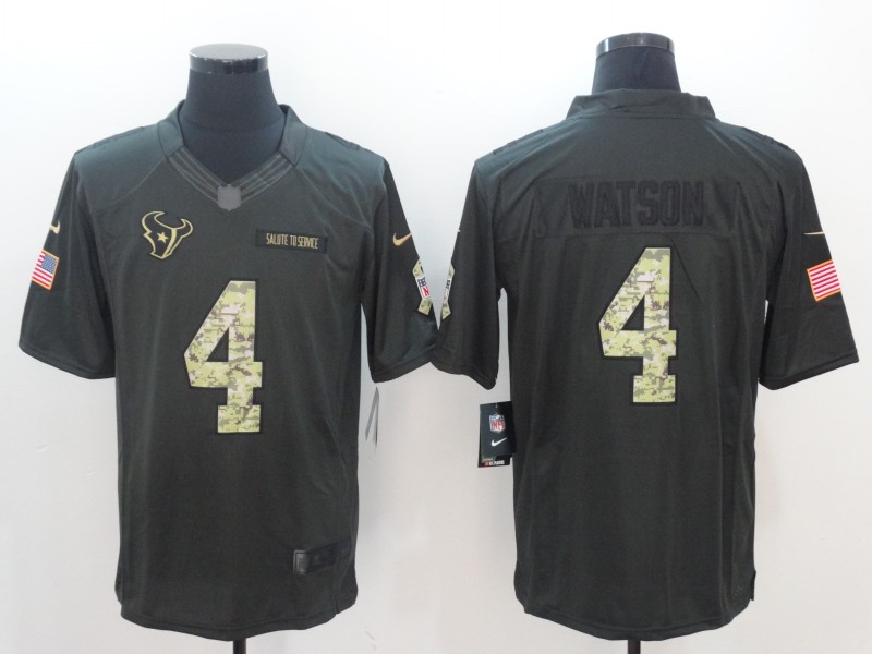 Nike Texans 4 Deshaun Watson Anthracite Salute To Service Limited Jersey