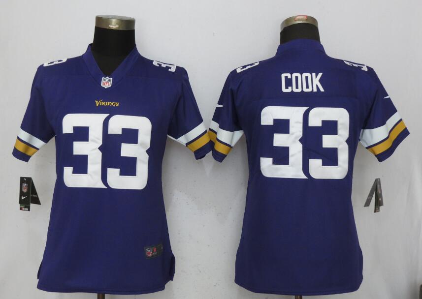 Nike Vikings 33 Dalvin Cook Purple Women Vapor Untouchable Player Limited Jersey