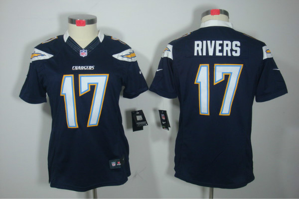 Nike Chargers 17 Rivers Dark Blue Women Limited Jerseys