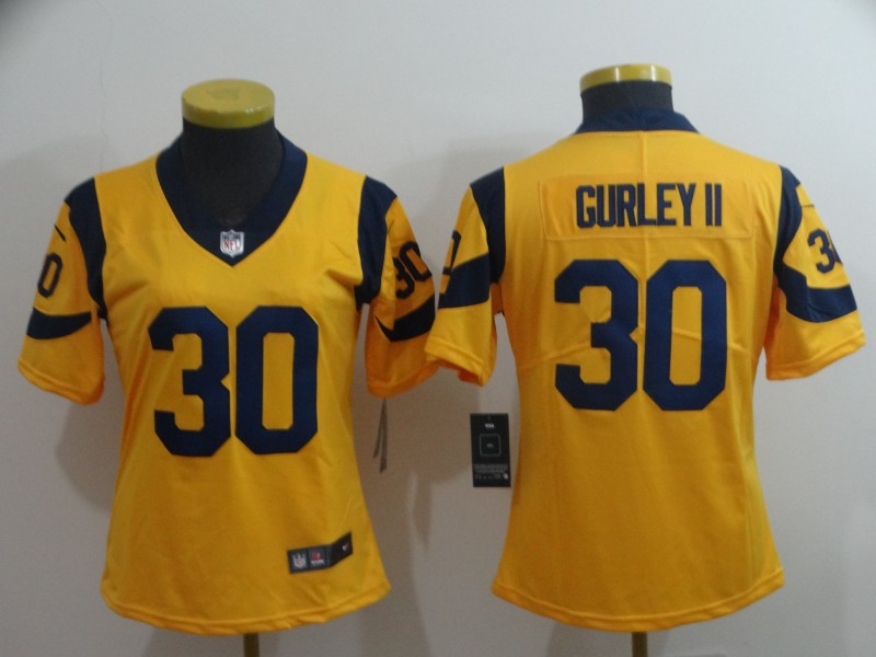 Nike Rams 30 Todd Gurley II Gold Women Vapor Untouchable Limited Jersey