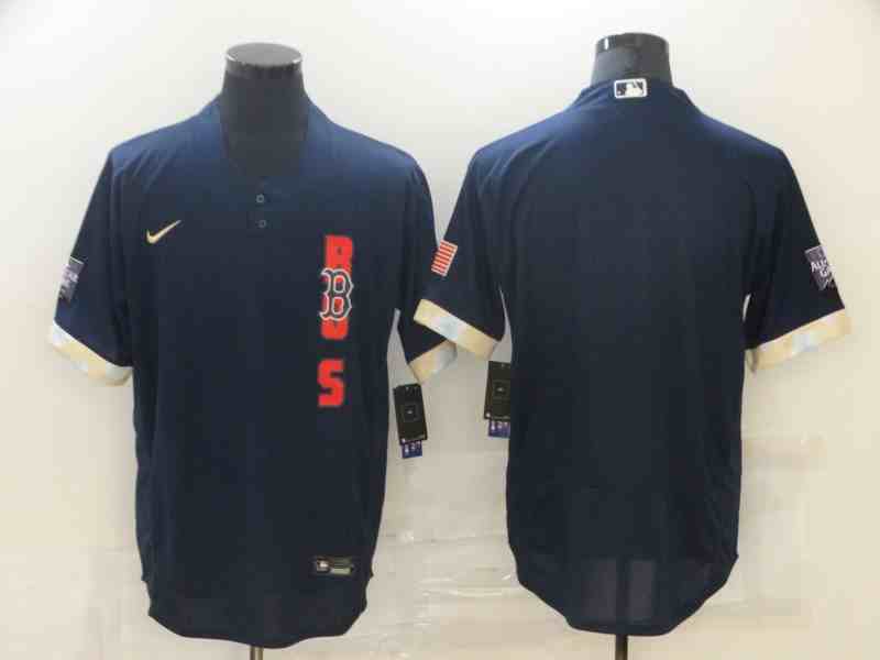 Men's Boston Red Sox Blank 2021 Navy All-Star Flex Base Stitched MLB Jersey