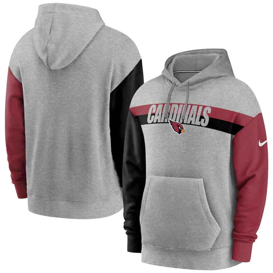 Nike Arizona Cardinals Heathered Gray Fan Gear Heritage Tri-Blend Pullover Hoodie