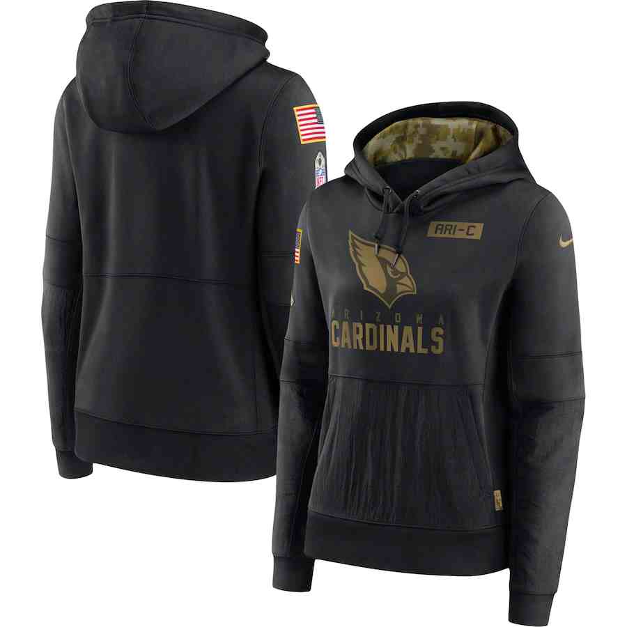 Women's Arizona Cardinals Nike Camo 2020 Salute To Service Therma Performance Pullover Hoodie