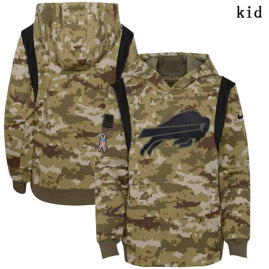 Youth Buffalo Bills Nike Camo 2021 Salute To Service Therma Performance Pullover Hoodie