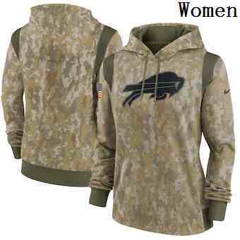 Women's Buffalo Bills Nike Camo 2021 Salute To Service Therma Performance Pullover Hoodie