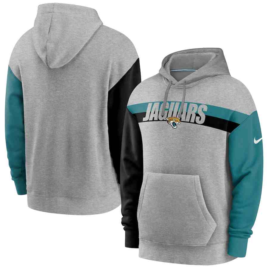 Nike Jacksonville Jaguars Heathered Gray Fan Gear Heritage Tri-Blend Pullover Hoodie