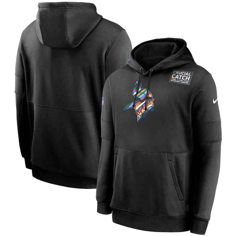 Men's Minnesota Vikings 2020 Nike Crucial Catch Sideline Performance Pullover Hoodie