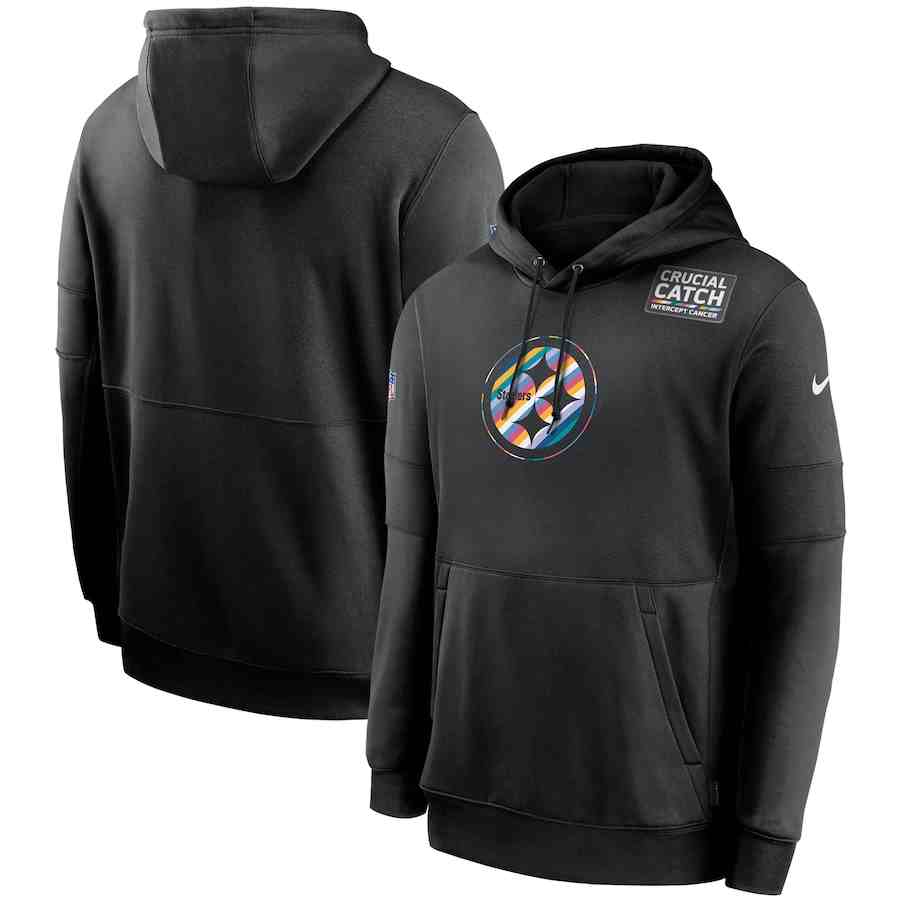 Men's Pittsburgh Steelers 2020 Nike Crucial Catch Sideline Performance Pullover Hoodie