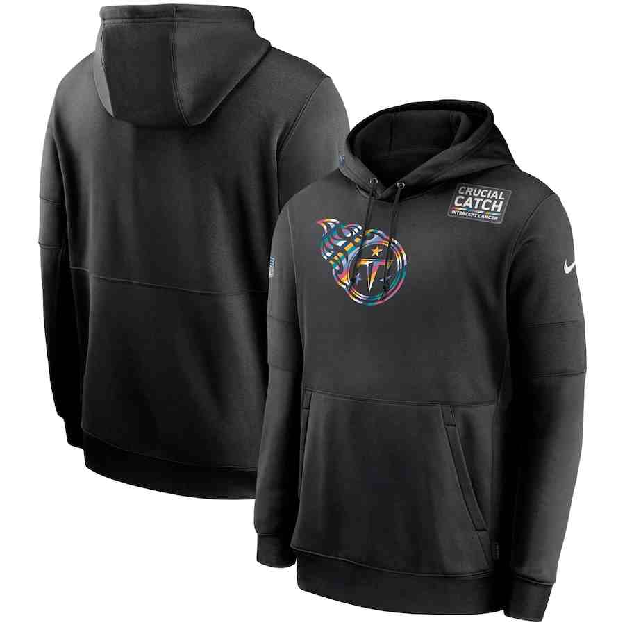 Men's Tennessee Titans 2020 Nike Crucial Catch Sideline Performance Pullover Hoodie