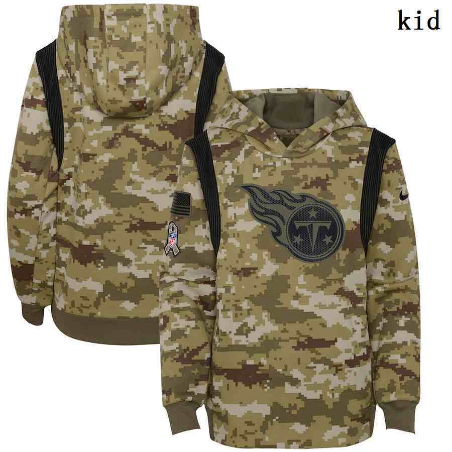 Youth Tennessee Titans Nike Camo 2021 Salute To Service Therma Performance Pullover Hoodie