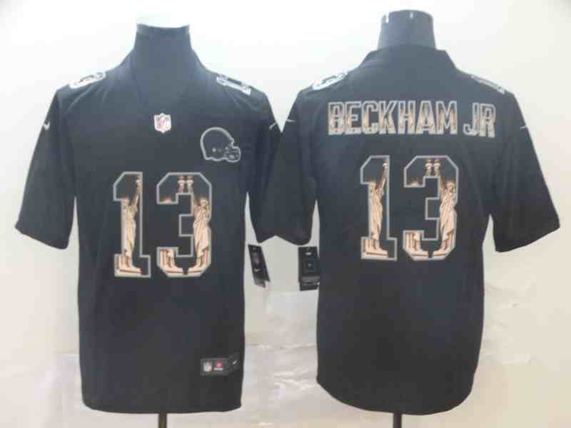 Nike Browns 13 Odell Beckham Jr. Black Statue of Liberty Limited Jersey
