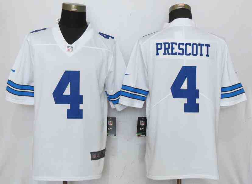 Nike Dallas cowboys 4 Prescott White Vapor Untouchable Limited Playe