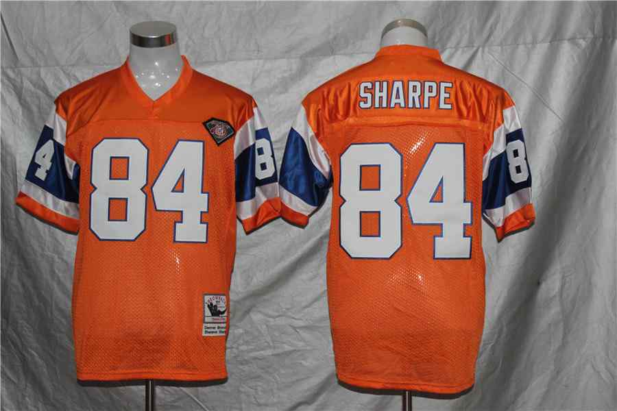 Men's Denver Broncos 84 Shannon Sharpe Throwback Orange Jersey
