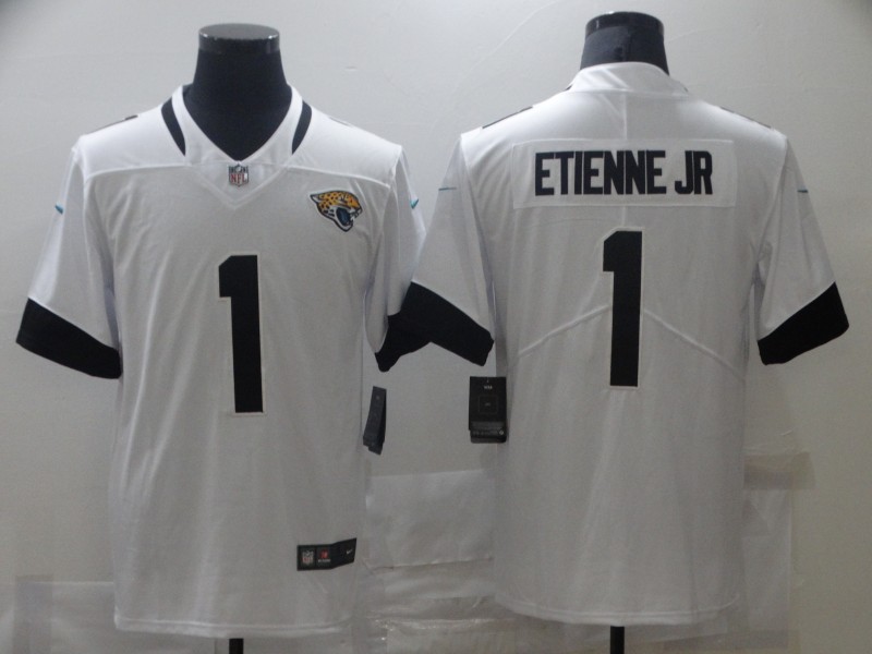 Nike Jaguars 1 Travis Etienne Jr White 2021 NFL Draft Vapor Untouchable Limited Jersey