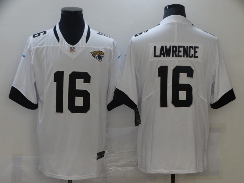 Nike Jaguars 16 Trevor Lawrence White 2021 Draft Vapor Limited Jersey