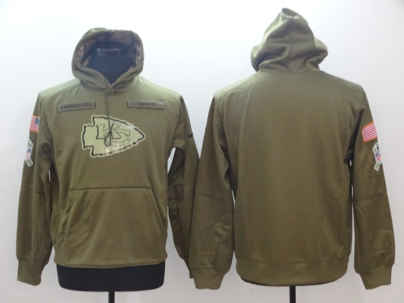 Men's Nike Olive Kansas City Chiefs Salute to Service Sideline Therma Performance Pullover Hoodie