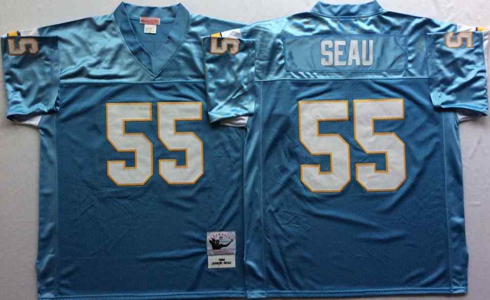 Men's Los Angeles Chargers #55 Junior Seau Throwback Powder Blue Jersey