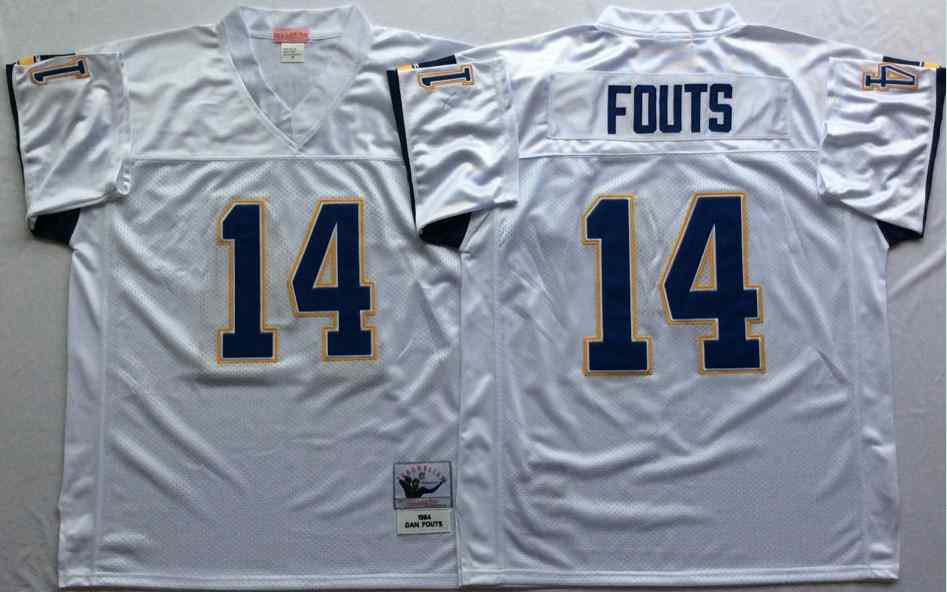Men's Los Angeles Chargers #14 Dan Fouts Throwback white Jersey