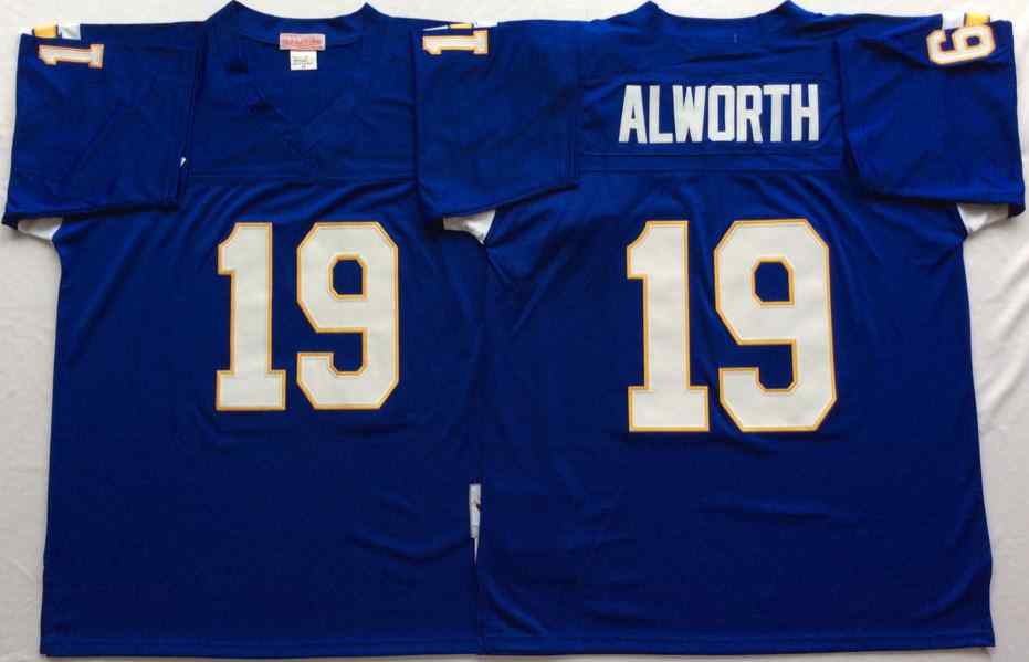 Men's Los Angeles Chargers #19 Lance Alworth Throwback Blue Jersey
