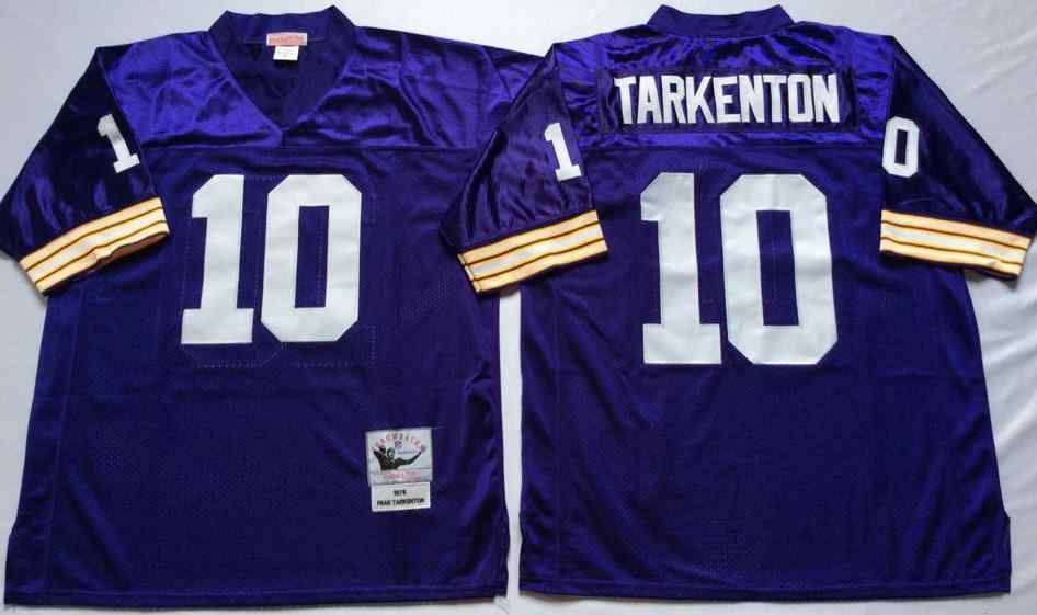 Men's Minnesota Vikings #10 Fran Tarkenton 1975 Throwback Purple Jersey