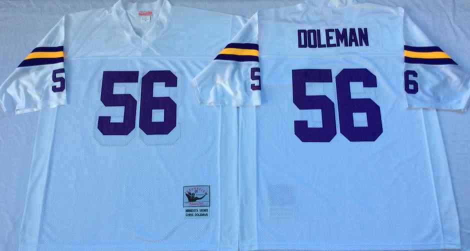 Men's Minnesota Vikings #56 Chris Doleman Throwback White Jersey