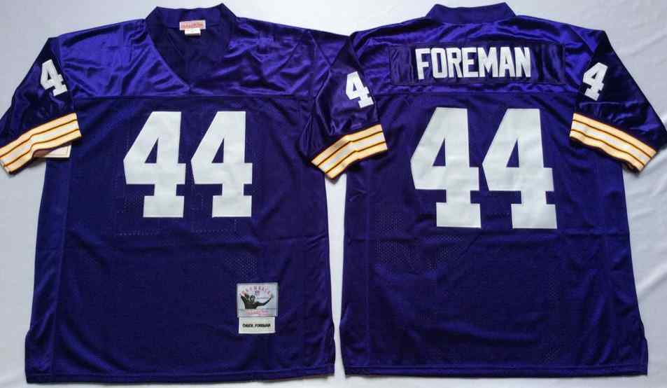 Men's Minnesota Vikings #44 Chuck Foreman Throwback Purple Jersey