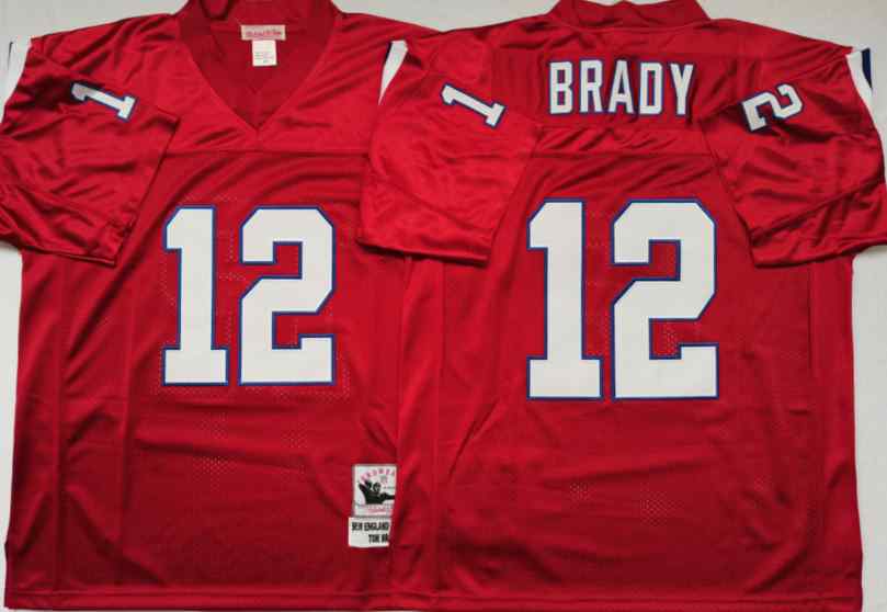 Men's New England Patriots #12 Tom Brady 1984 Throwback Red Jersey