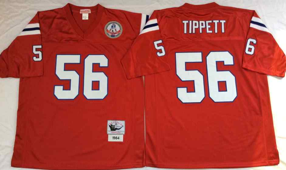Men's New England Patriots #56 Andre Tippett 1984 Throwback Red Jersey