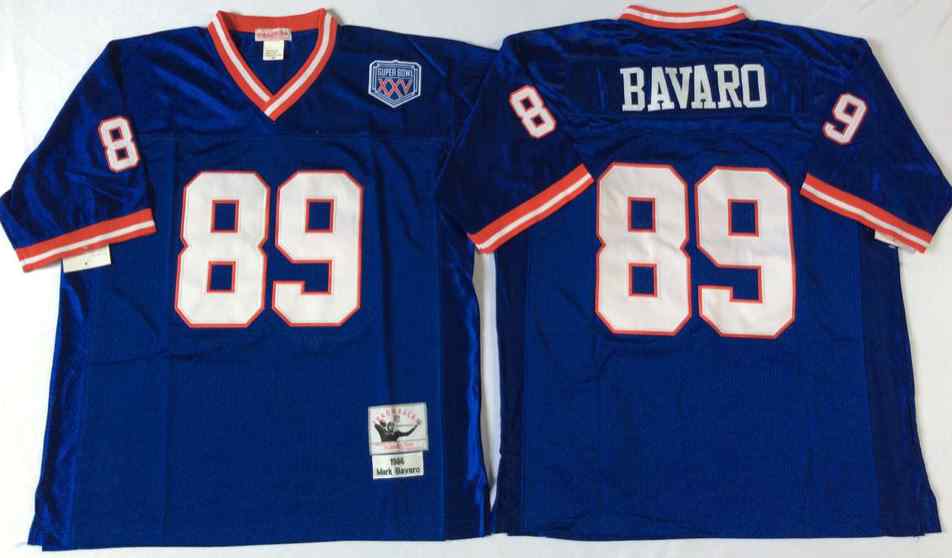 Men's New York Giants #89 Mark Bavaro 1990 Throwback Blue Jersey