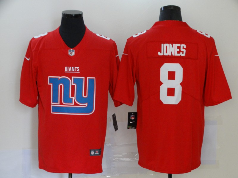 Nike Giants 8 Daniel Jones NFL fashion big LOGO jerseys