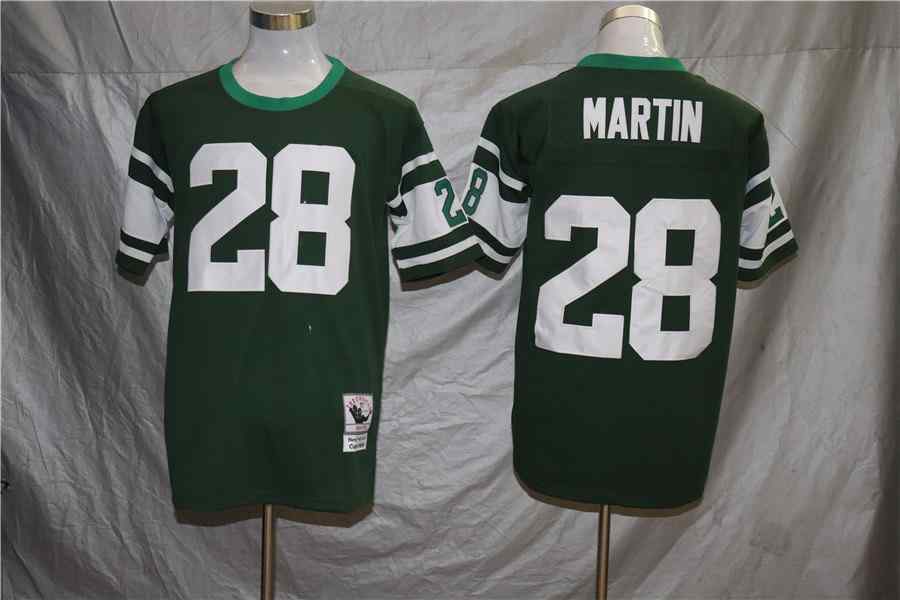 Men's New York Jets #28 Curtis Martin Throwback Green Jersey