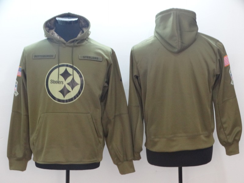 Men's Nike Olive Pittsburgh Steelers Salute to Service Sideline Therma Performance Pullover Hoodie