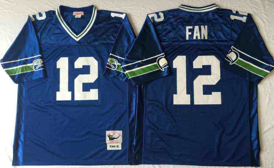 Men's Seattle Seahawks #12 Fan Throwback Blue Jersey