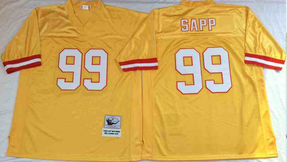 Men's Tampa Bay Buccaneers #99 Warren Sapp 1995 Throwback Orange Jersey