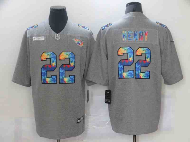 Men's Tennessee Titans 22 Derrick Henry Grey Crucial Catch Limited Stitched NFL Jersey
