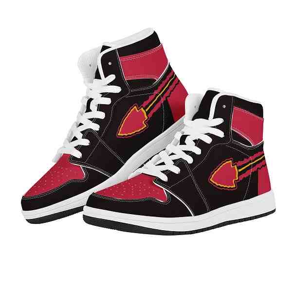 NFL Customized  shoes Kansas City Chiefs High Top Leather AJ1 Sneakers 001