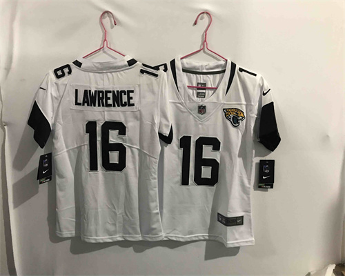 Women Nike Jaguars 16 Trevor Lawrence White 2021 Draft Vapor Limited Jersey