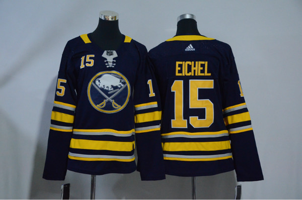 Sabres 15 Jack Eichel Navy Women Adidas Jersey