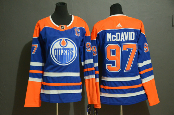 Oilers 97 Connor McDavid Royal Women Adidas Jersey