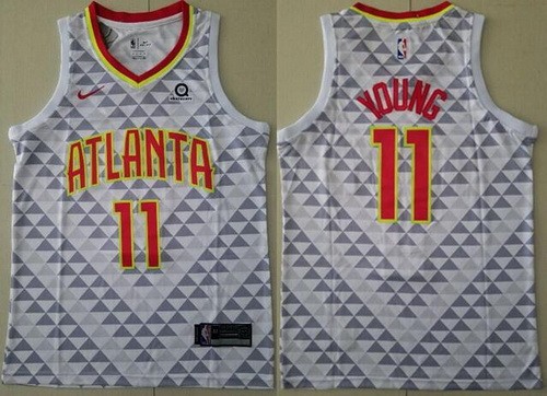 Men's Atlanta Hawks #11 Trae Young White Icon Sponsor Swingman Jersey