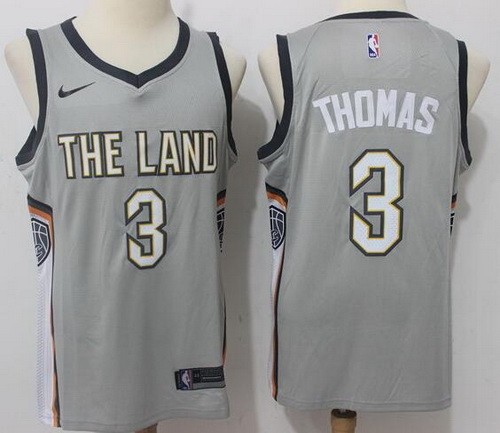 Men's Cleveland Cavaliers #3 Isaiah Thomas Gray The City Icon Nike Swingman Jersey