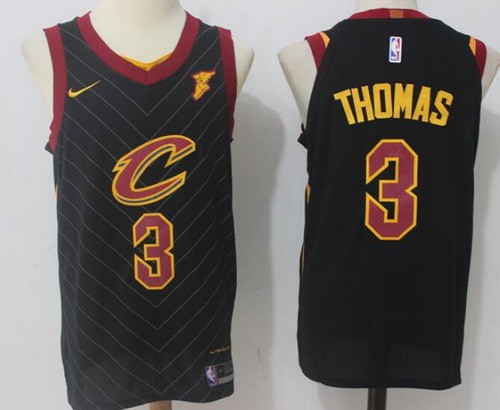 Men's Cleveland Cavaliers #3 Isaiah Thomas Black Nike Swingman Jersey