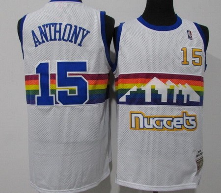 Men's Denver Nuggets #15 Nikola Jokic White 2003 Throwback Swingman Jersey